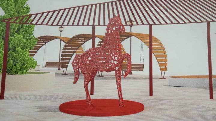 На обновленной улице Петрова-Водкина в Хвалынске появится скульптура «Купание красного коня»