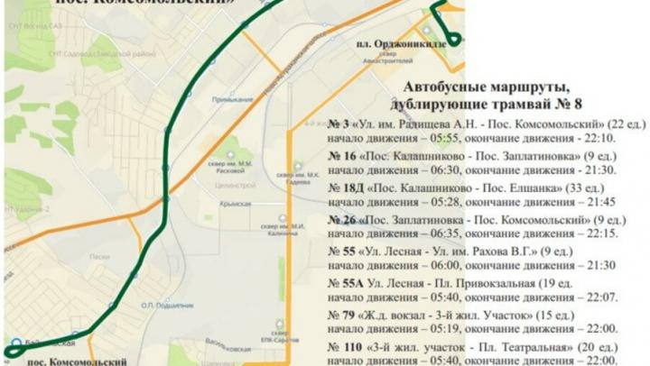 В Саратове пройдет подготовка к закрытию трамвайного маршрута №8