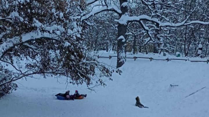 Слабый снег и гололедица в Саратовской области