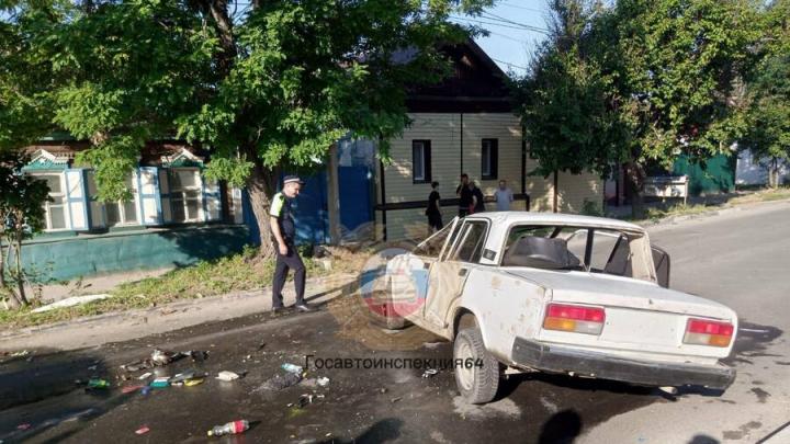 На 1-й Садовой в Саратове перевернулась 